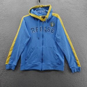 FISLL REESE Hoodie‎ Womens Large Blue Yellow WNBA Zip Up Sweatshirt NWT